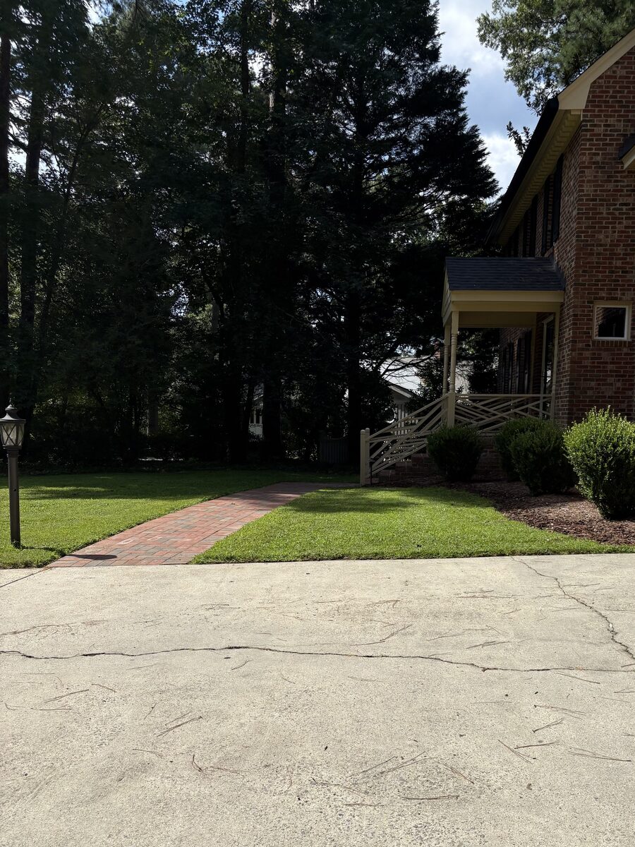 Powerwashed driveway and walkway