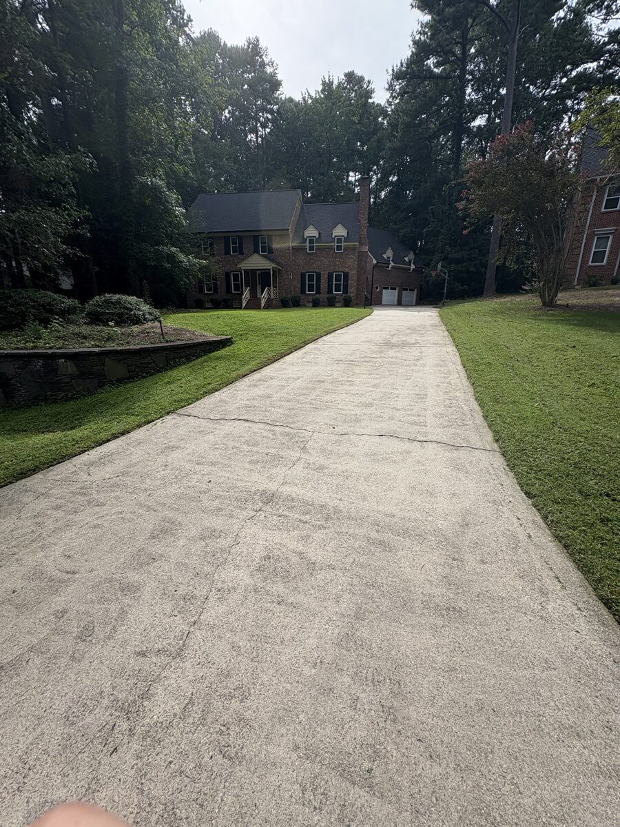 Powerwashed driveway